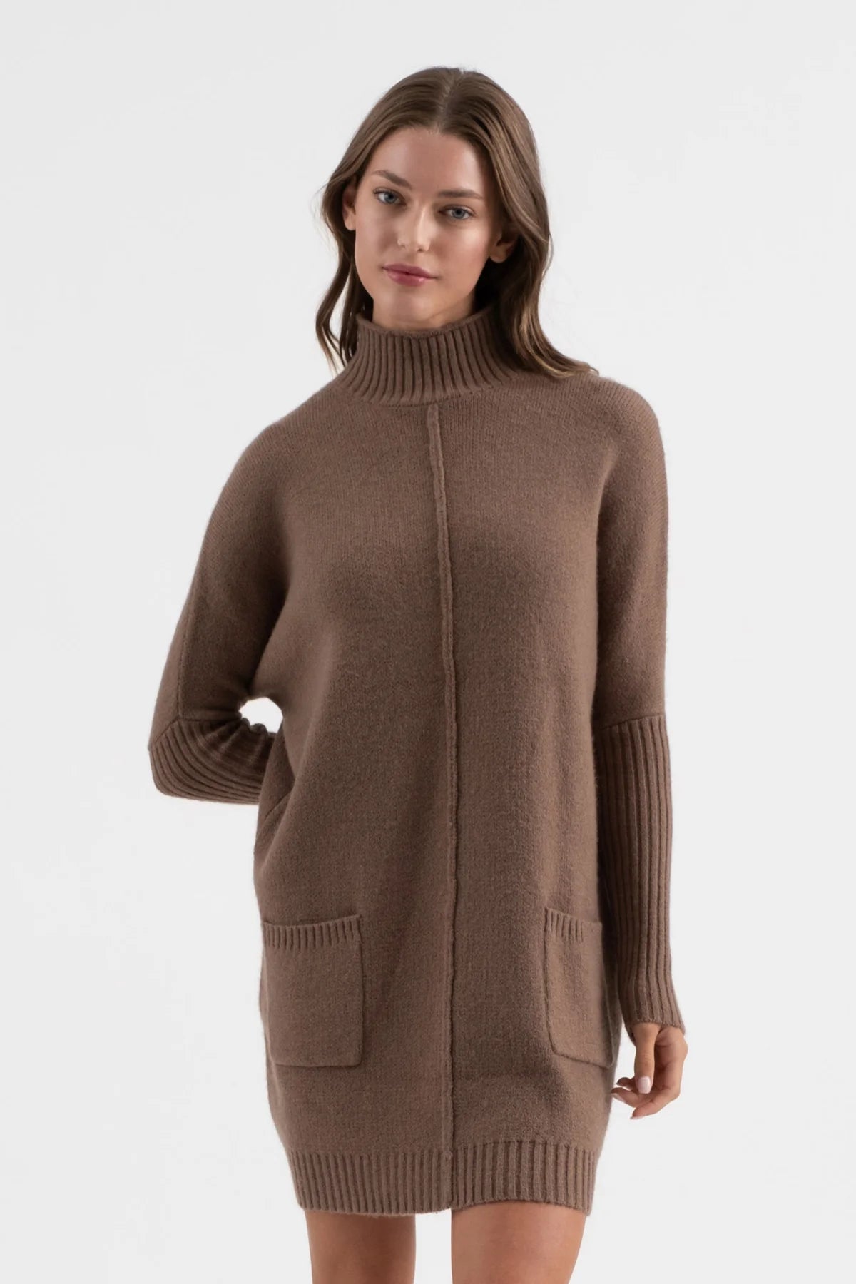 Mya Mock Neck Sweater Dress