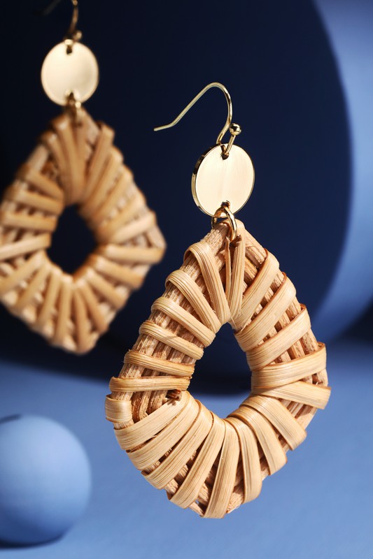 Abstract Rattan Earrings