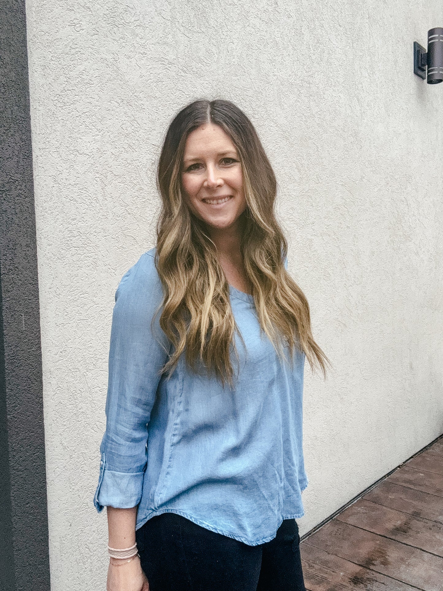 Button Down Chambray Top