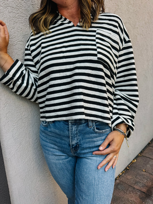 Farrah Striped Long Sleeve Top