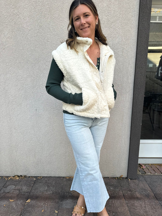 Teddy Button Down Faux Vest