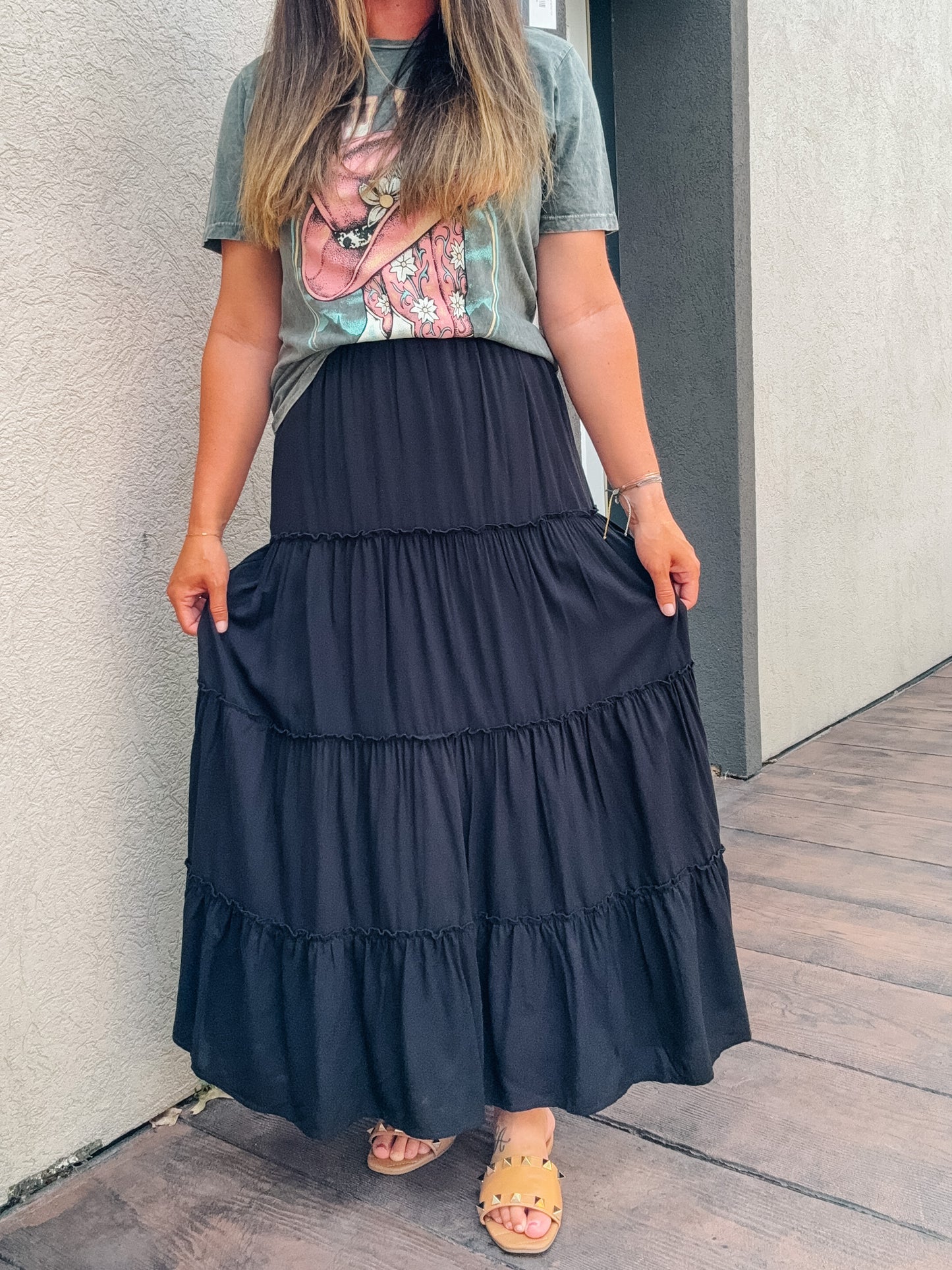 Tera Tiered Maxi Skirt