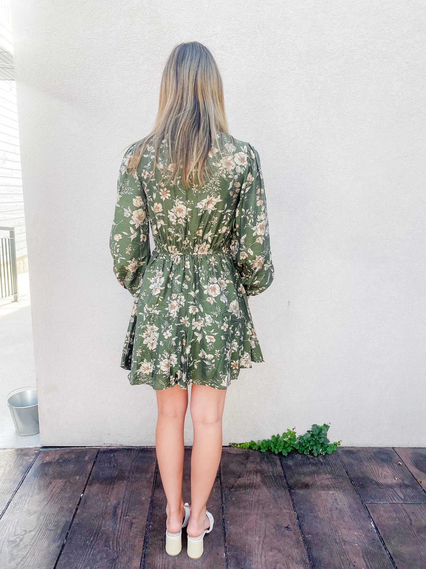 Bishop Sleeve Floral Dress