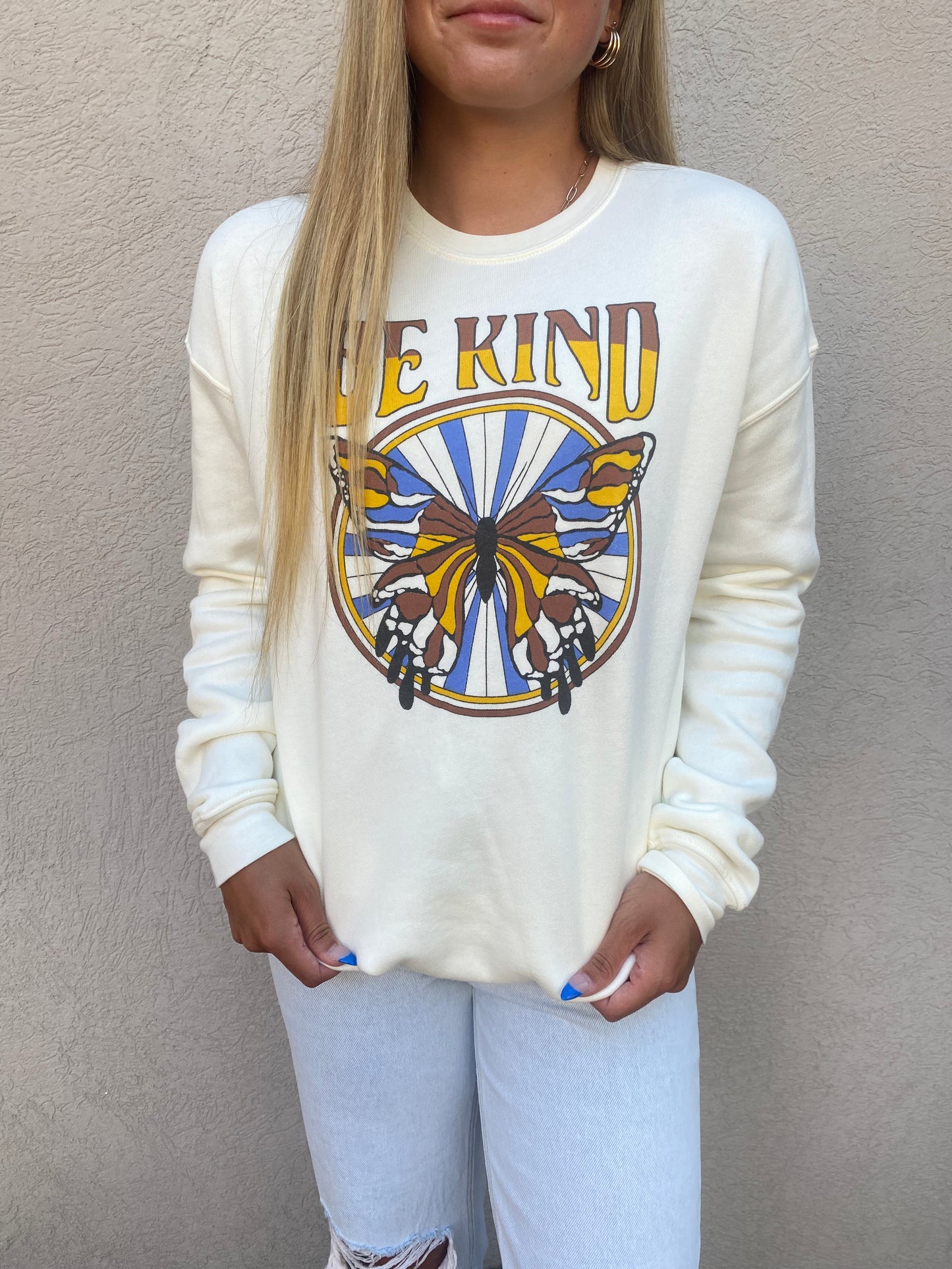 Be Kind Butterfly Graphic Sweatshirt
