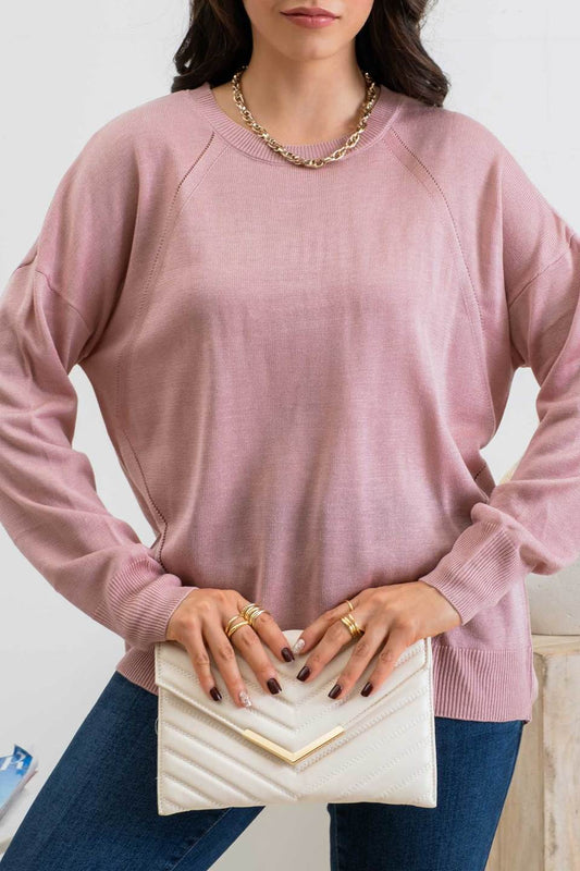 Back Buttoned Pullover Sweater