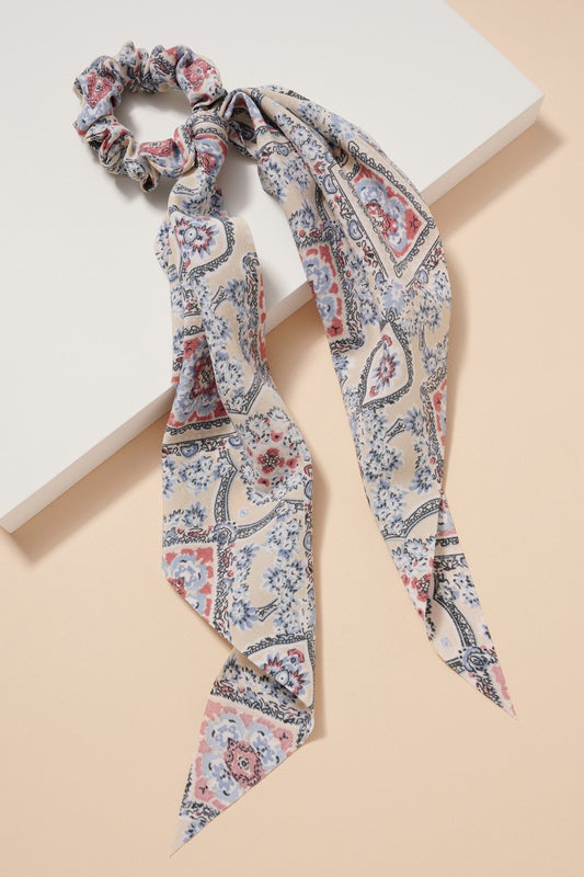 Floral Print Scarf Pony