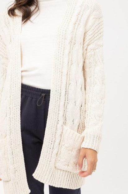 Chenille Cable Knit Oversized Cardigan