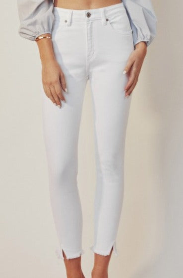 Kan Can | White Ankle Skinny Jeans