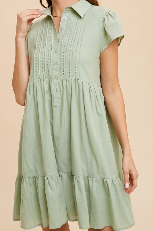 Brea Button Front Mini Dress