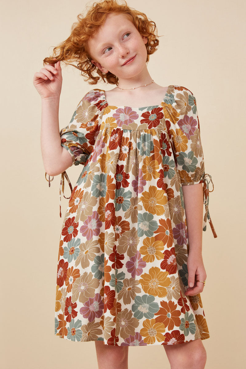 Earthy Floral Dress | GIRLS