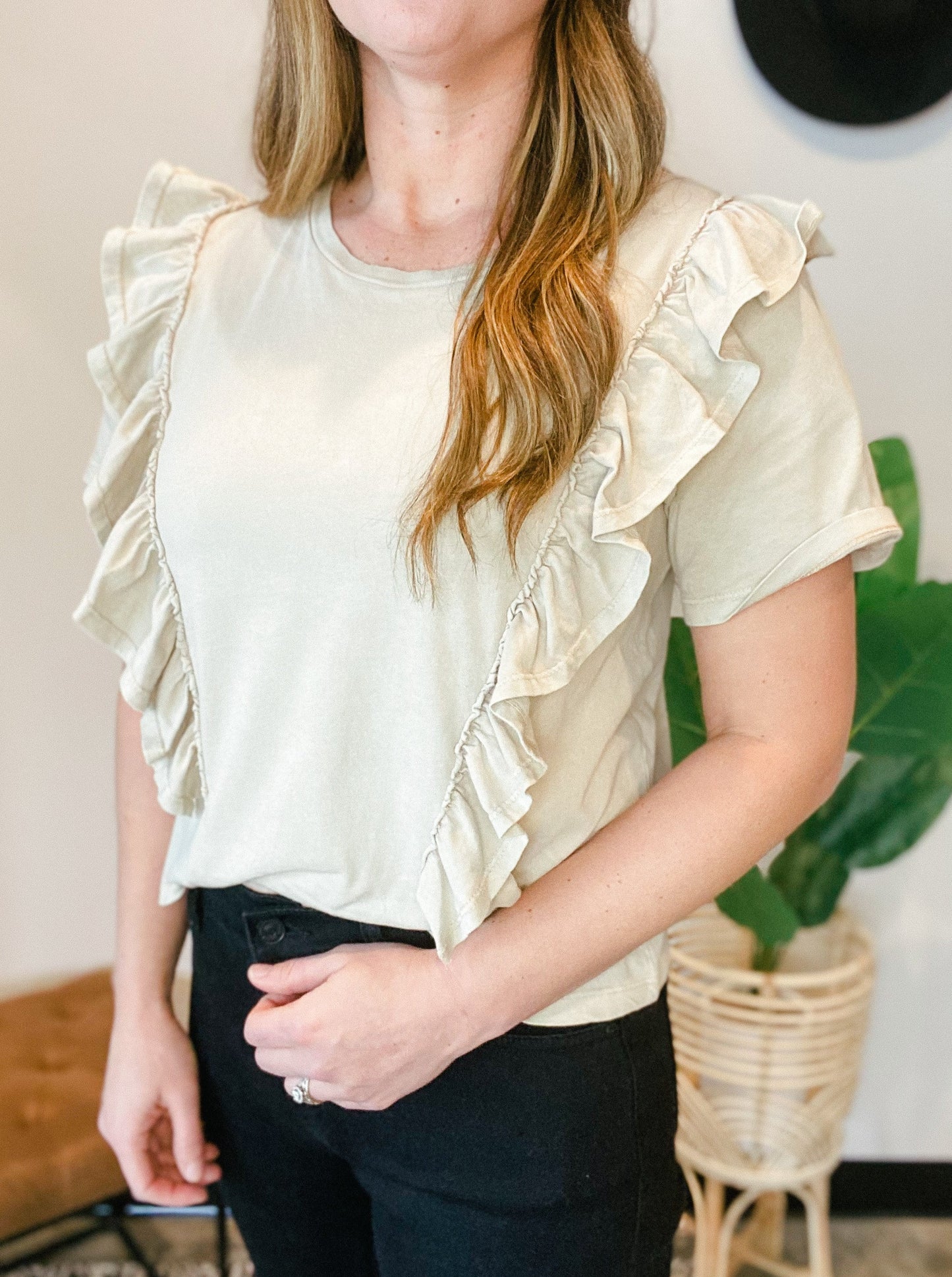 Ruffle Trim Top