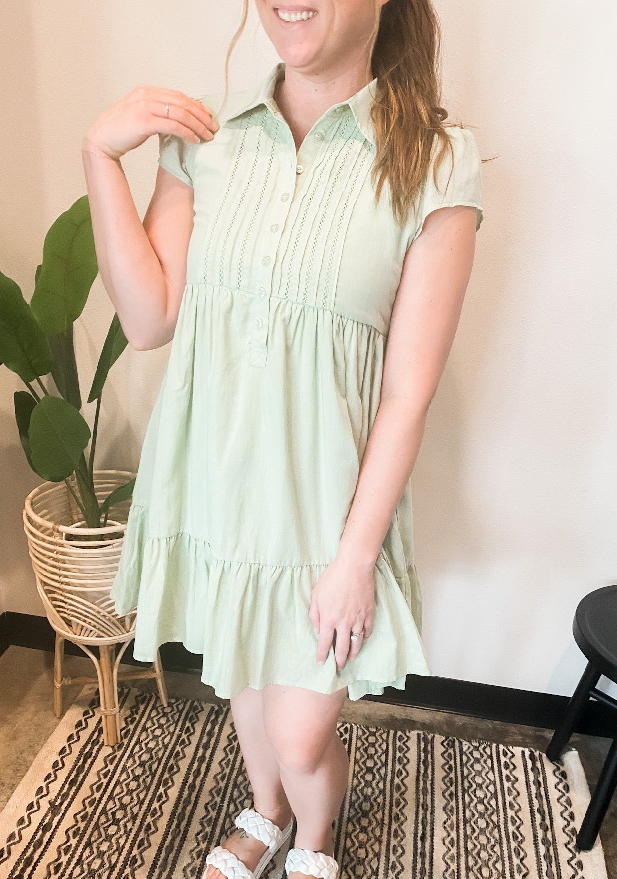 Brea Button Front Mini Dress